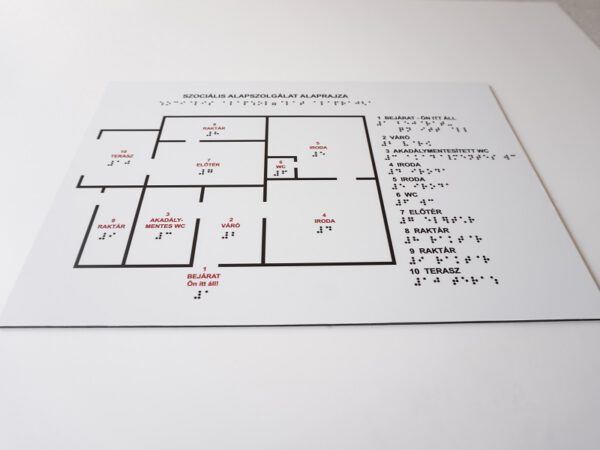 Braille térkép rendelés és nyomtatás