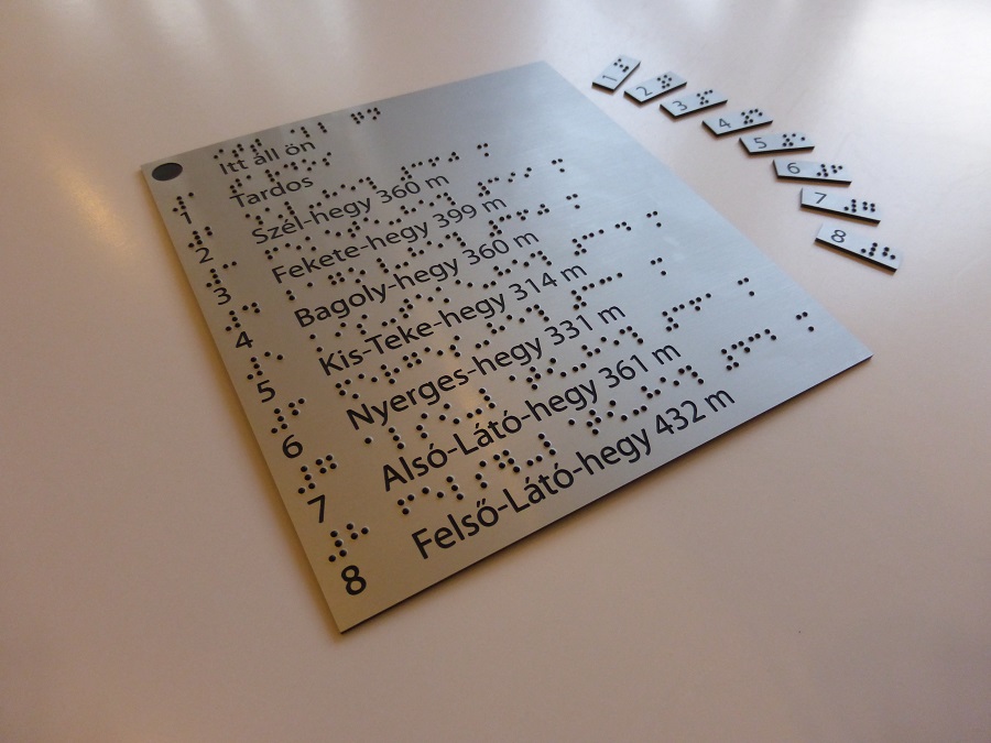 Taktilis tapintható Braille tábla rendelés