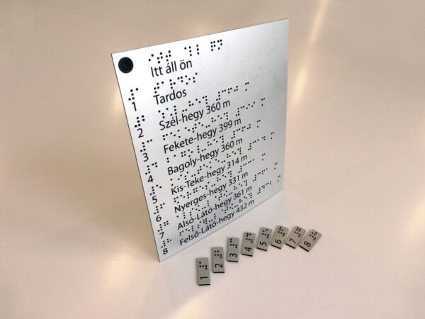 Tapintható Braille tábla nyomtatás